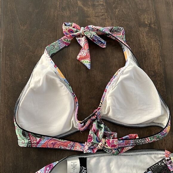 abs allen schwartz paisley halter bikini Set  Sz- Large - Picture 10 of 11